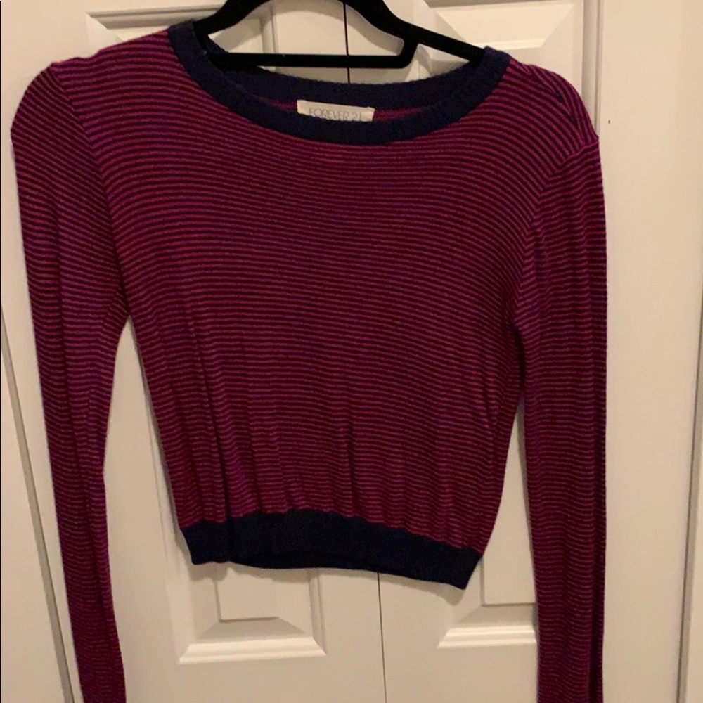 forever 21 pink and black stripped long sleeve. S